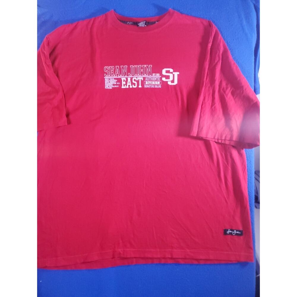Vintage 90s Sean John Red T-Shirt Men's Size XXL - Picture 12 of 16